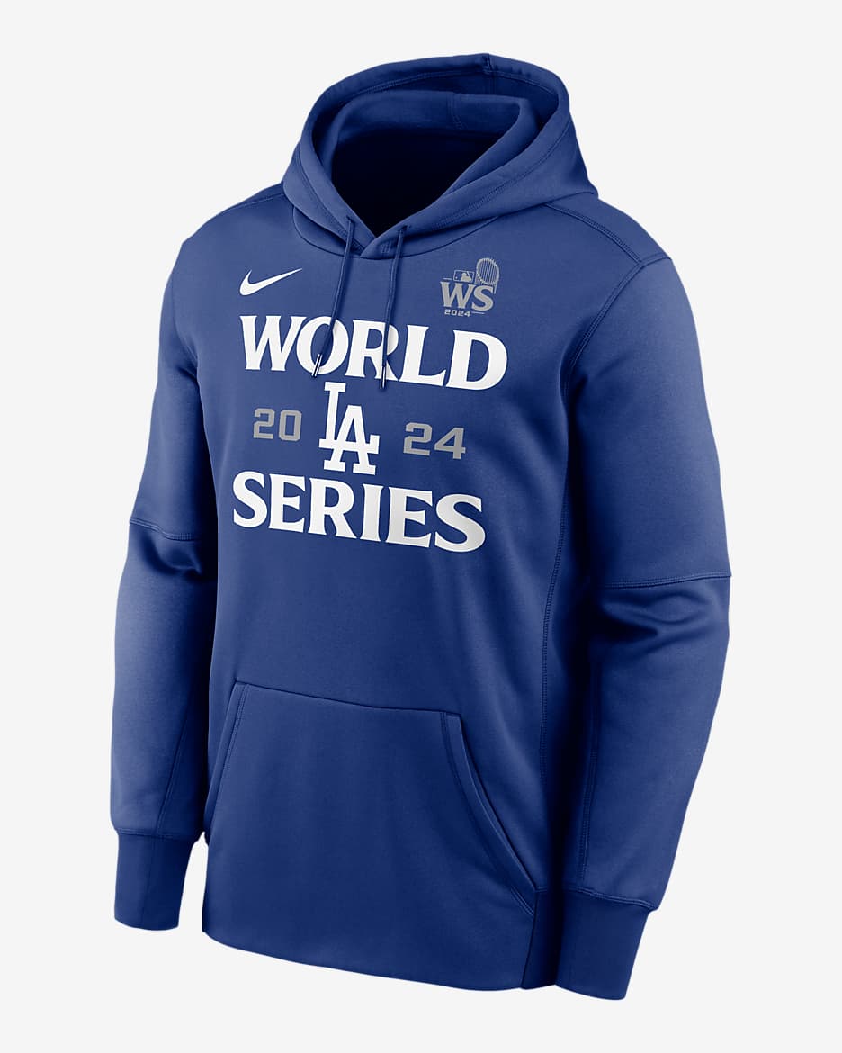 Los Angeles Dodgers 2024 World Series Authentic Collection Men s Nike Therma MLB Pullover Hoodie